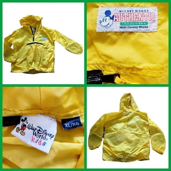 Walt Disney World Kids Mickey Mouse Yellow Pullover Raincoat Size XL - Picture 1 of 5